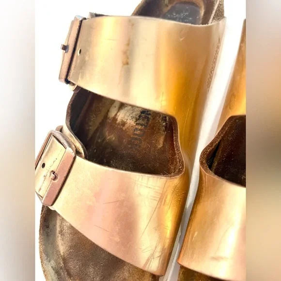 Birkenstock Rose Gold Double Strap Sandals - Picture 9 of 11